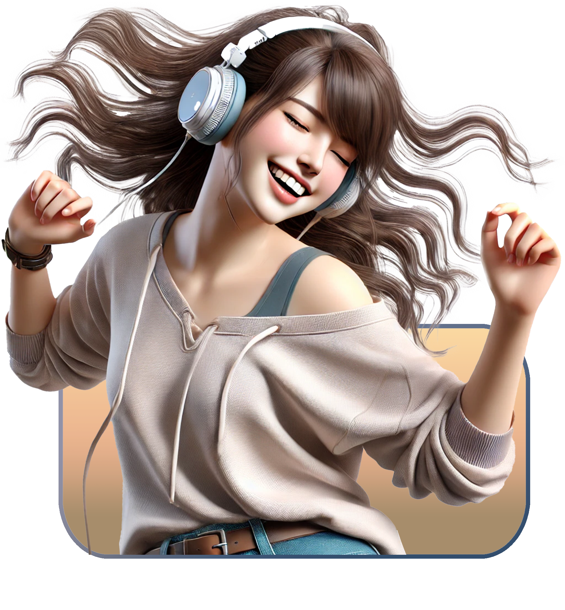 Personagem com fones, dando voz ao conteudo